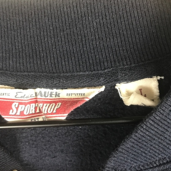 Vintage 90s Eddie Bauer patch logo sweatshirt large full zip - Picture 5 of 6